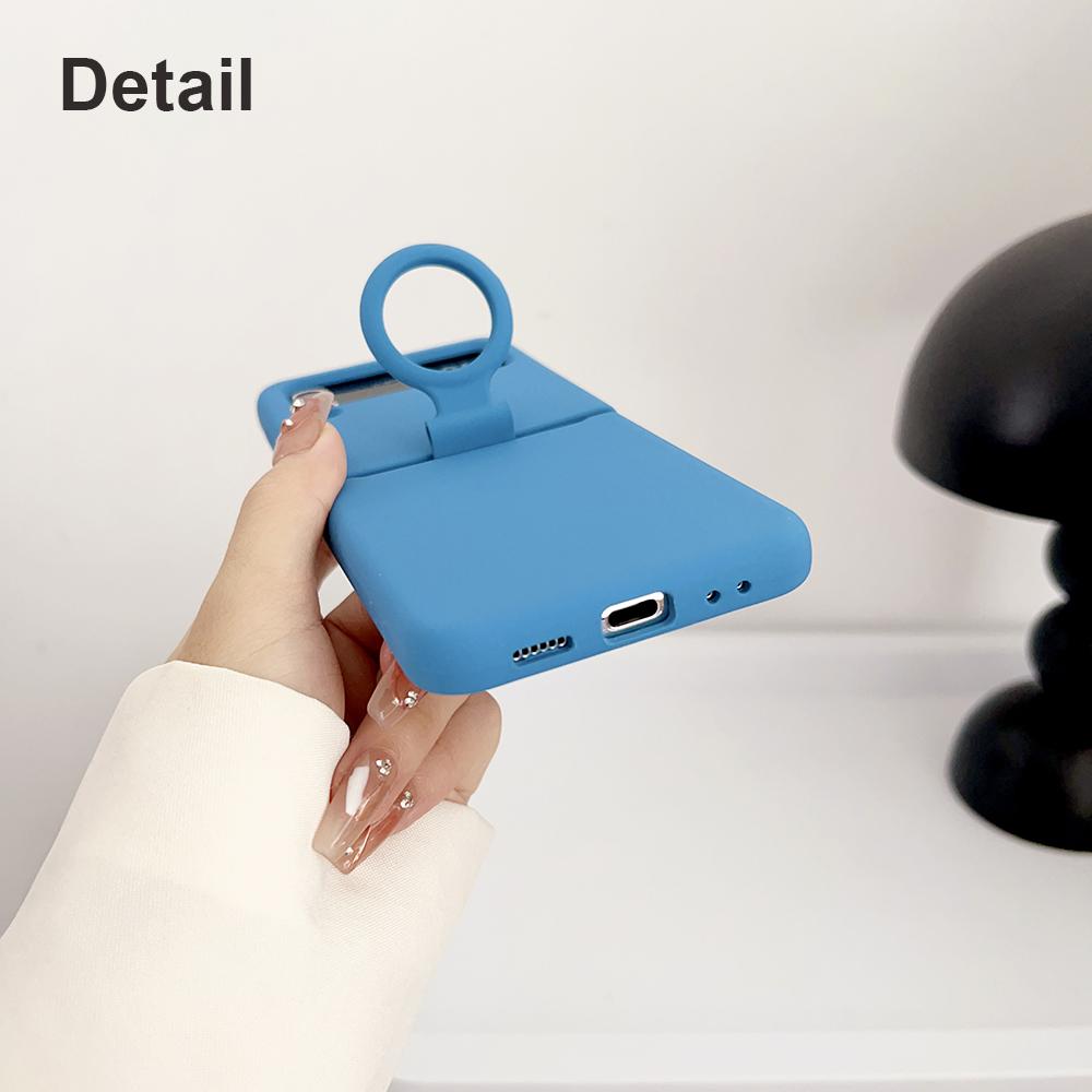 Для Samsung Galaxy Z Flip 6 5 4 3 2 1 Чехол Официальный Жидкий Силиконовый Чехол С Кольцом-Держателем Ударопрочный Чехол Для Z Flip 5 Мягкие Чехлы