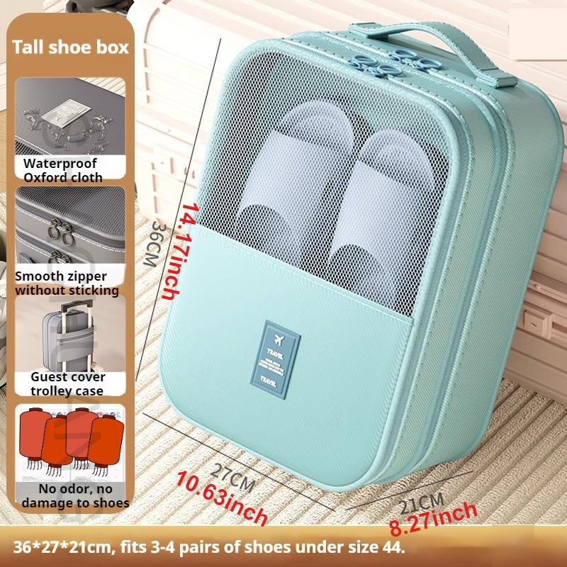 Travel Shoe Organizer Bag Portable 3 Layers Storage Pouch Luggage Accessory for Outdoor Trips Dustproof Space-Saving Shoe Bag