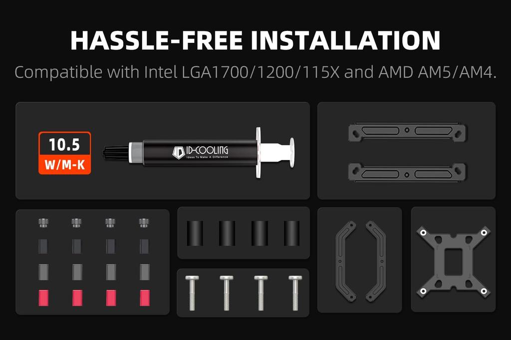 Small Side Flow CPU Cooler for with 92mm Fan Black ID-COOLING Intel&AMD FROZN-A400-BLACK