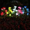 5 Heads Solar Light Yard Lights Outdoor Garden Lighting For Fence White Fence Flowers Roses Flower Lamp Flood Patio Pathway Blue