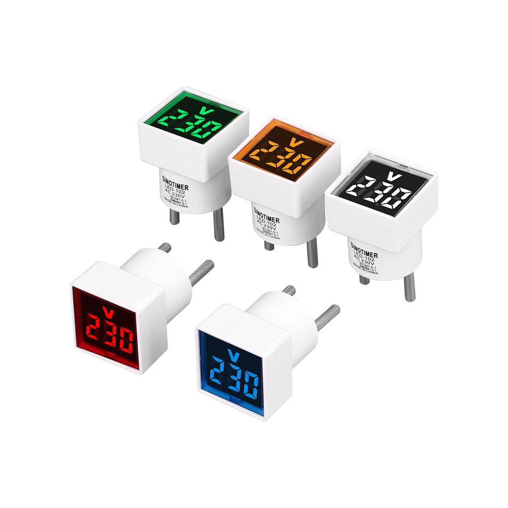 AC 220V/230V светодиодный вольтметр EU вилка квадратный вольтметр детектор монитор 50-500V цифровой индикатор вольтметра