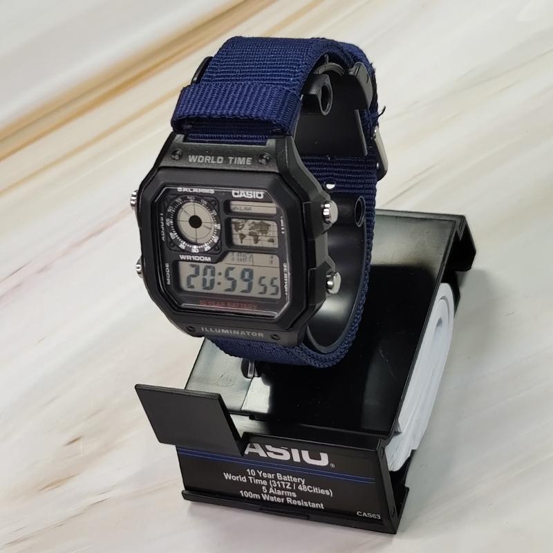 Casio Унисекс ПОДРОСТКОВЫЕ Черные Часы AE-1200WH-1A(Watch3--)
