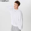 INCERUN Men Autumn Winter Long Sleeve Fleece Warm Tops Casual Furry Pullovers