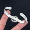 Natural Fume Agate Gemstone 925 Silver Bangle Crescent Moon Adjustable For Girls