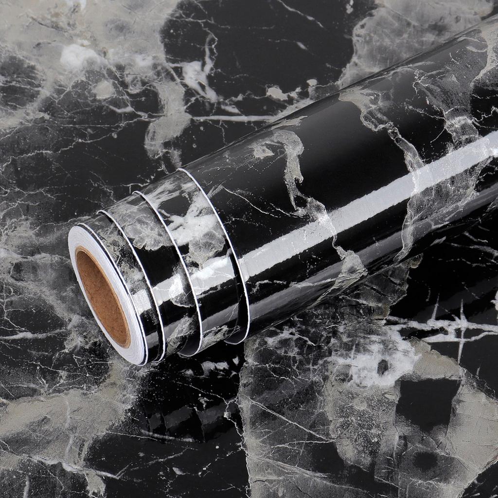 Черные мраморные кухонные домашние обои для очистки и наклеивания для стола, стола, ванной комнаты, ПВХ, водонепроницаемая самоклеящаяся контактная бумага