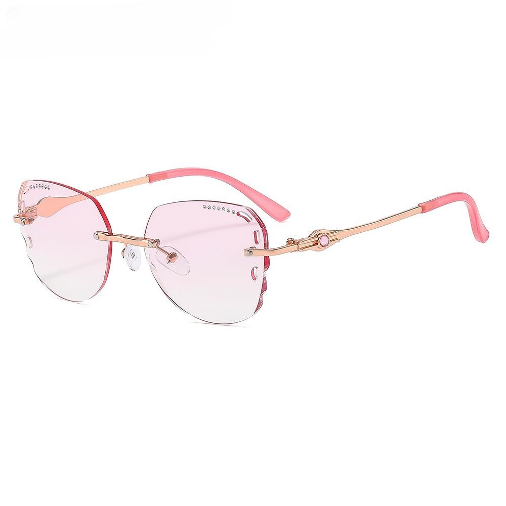 Безободковые ультралегкие очки для чтения с модным дизайном краев с огранкой «бриллиант» для женщин, защита от синего света и защита от усталости