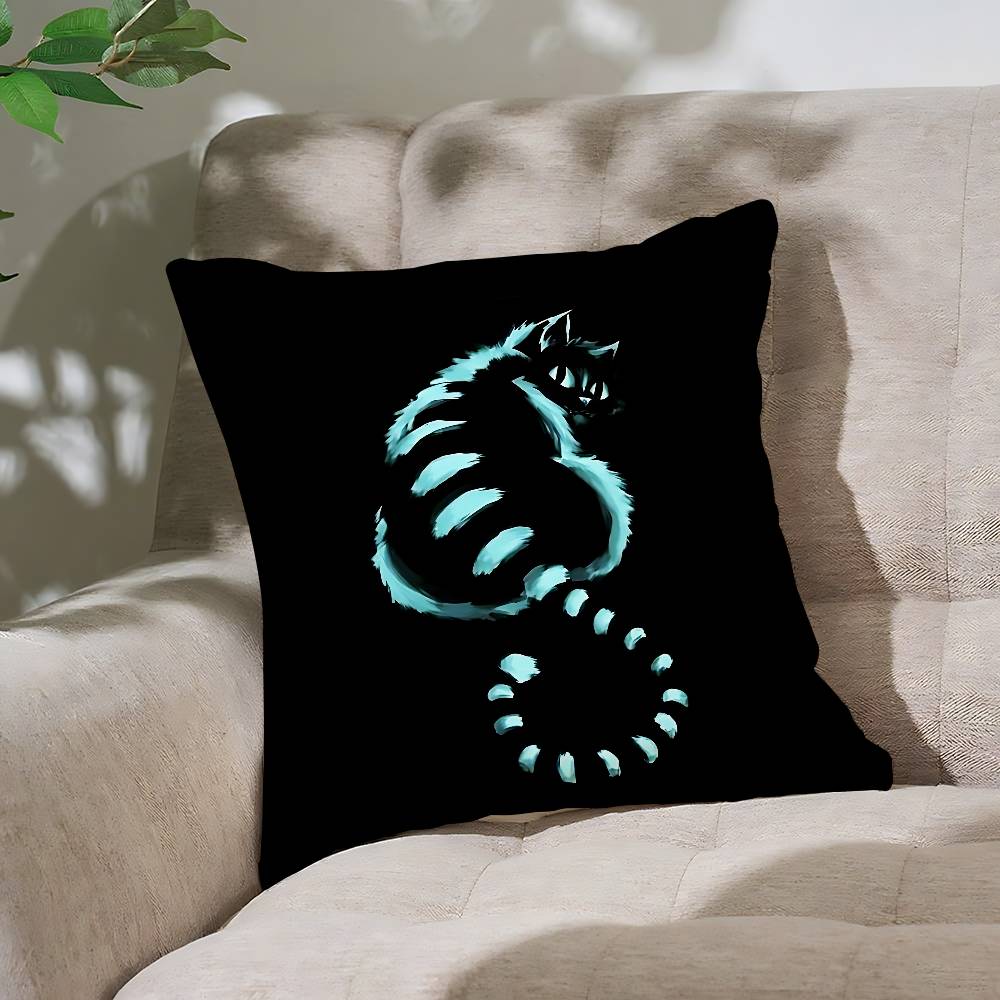 Anime Ccheshire Cat Customizable Square Pillowcases Stylish And Soft Perfect For Beds Cars And Sofas