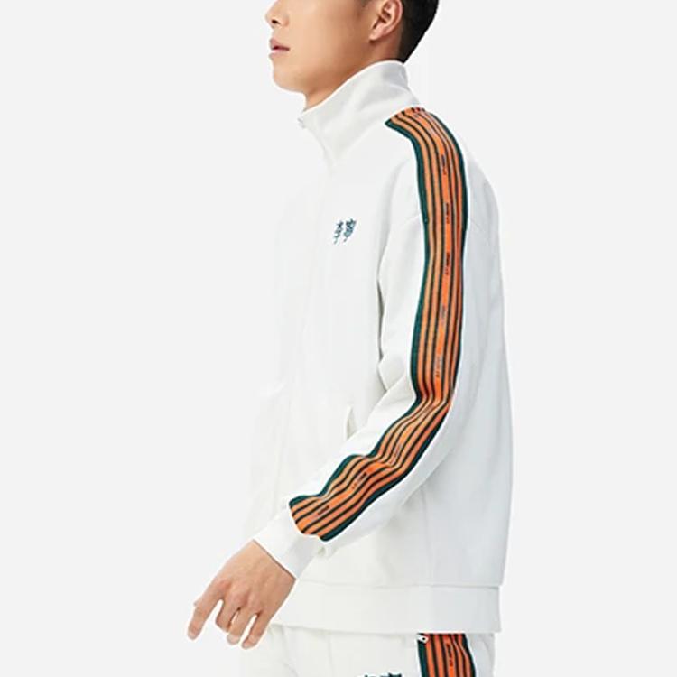 Li-Ning Спортивная модная серия, свободный кардиган с воротником-стойкой, куртка с длинными рукавами, куртка унисекс, белая AWDS915-5