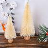 3Pcs Artificial Mini Christmas Tree Set with Snow Frosted Tips 3.5-15cm Sisal Tabletop Decor for Home Office Festive Holiday Centerpiece