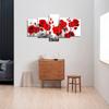 5Pcs Black Red Abstract Flower Floral Botanical 5 Pieces Paintings Wall Art HD Print 5 Panel Modern Pictures Canvas