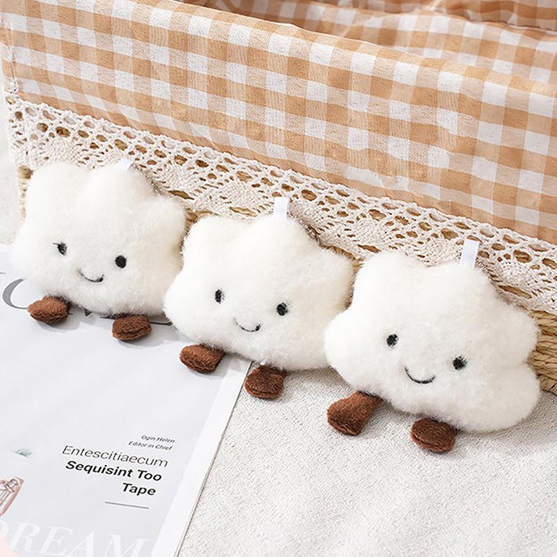Мультяшный милый белый плюшевый брелок-подвеска в виде облака Kawaii Key Charms Мягкая кукла-игрушка в подарок девочке рюкзак аксессуары украшения