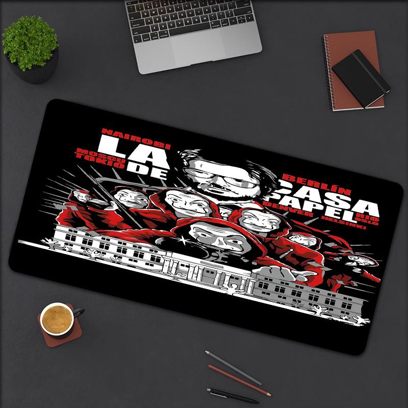 La Casa De Papel Theme Mouse Pad, Non Slip Rubber Base, Multifunctional Office & Home Decor, Perfect for Workspace Personalization.