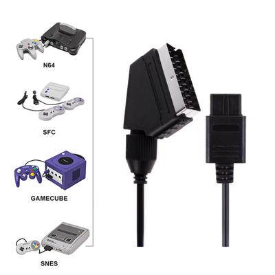 Кабель SCART AV Соединительный шнур Провод Кабель Аксессуары для консоли геймпада Универсальный для N64 SNES SFC GC AV Кабель Черный