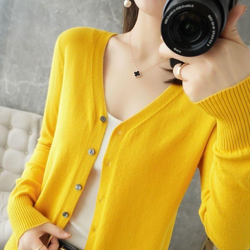 Женский кардиган, свитер с круглым вырезом, осенне-зимний вязаный свитер, женский однотонный свитер с длинными рукавами