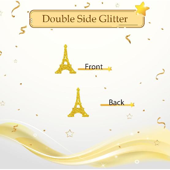 100pcs Eiffel Tower Confetti, Gold Glitter Paris Party Table Confetti, Paris French Theme Party Paper Scatters, Baby Shower/Bridal Shower Party Table