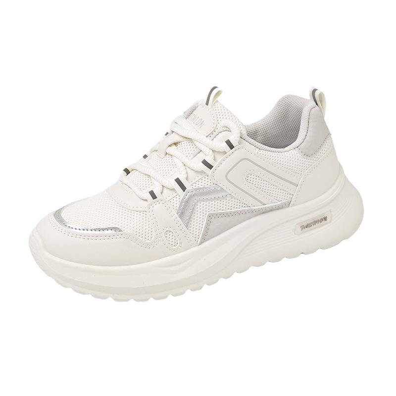 Весенние женские повседневные спортивные туфли студенческие сетчатые дышащие толстые подошвы увеличивающие рост папины туфли Douyin прямая трансляция Форрест Гамп женские туфли