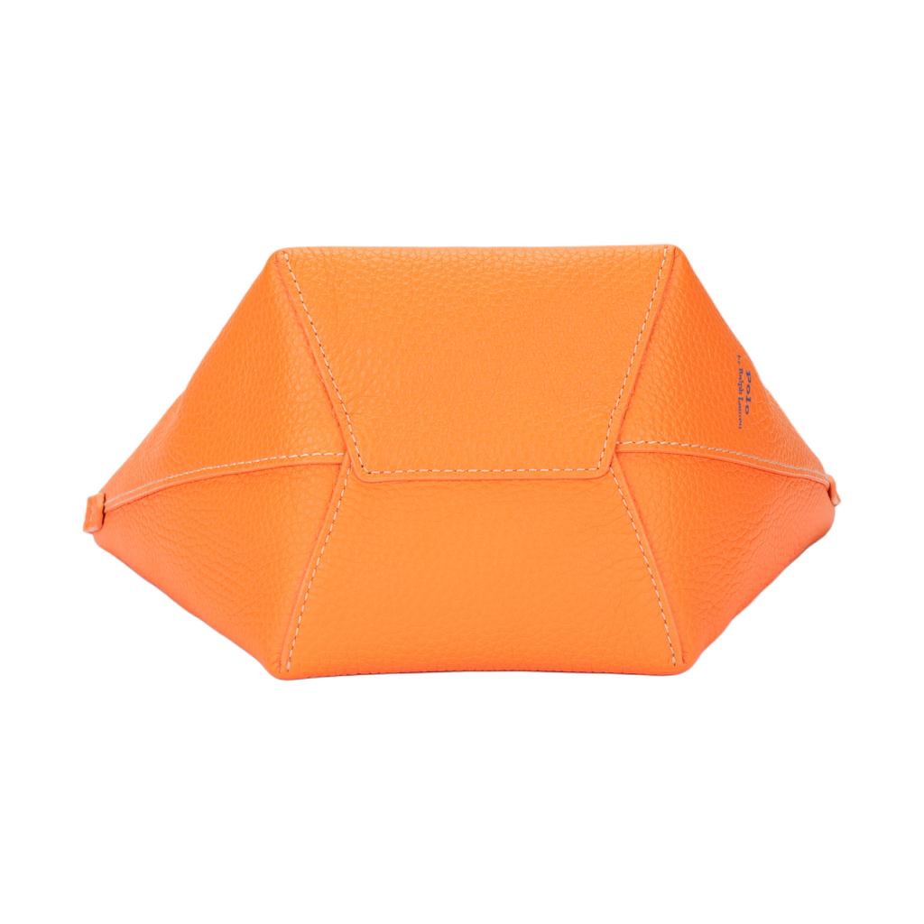 Polo Ralph Lauren Logo Solid Tote Bag Shopping Crossbody Leather Handbag Small Women tote bags Orange 428944657002