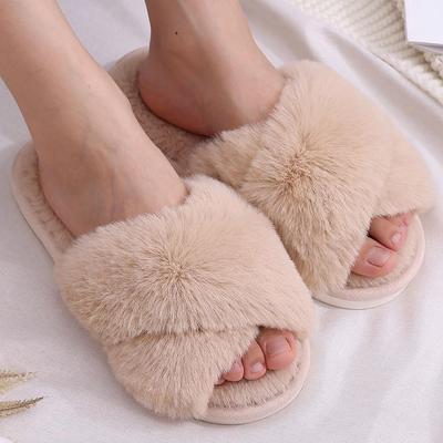 Shevalues модные пушистые домашние тапочки для женщин зимние домашние туфли с открытым носком из хлопка новые повседневные пушистые уютные мягкие тапочки