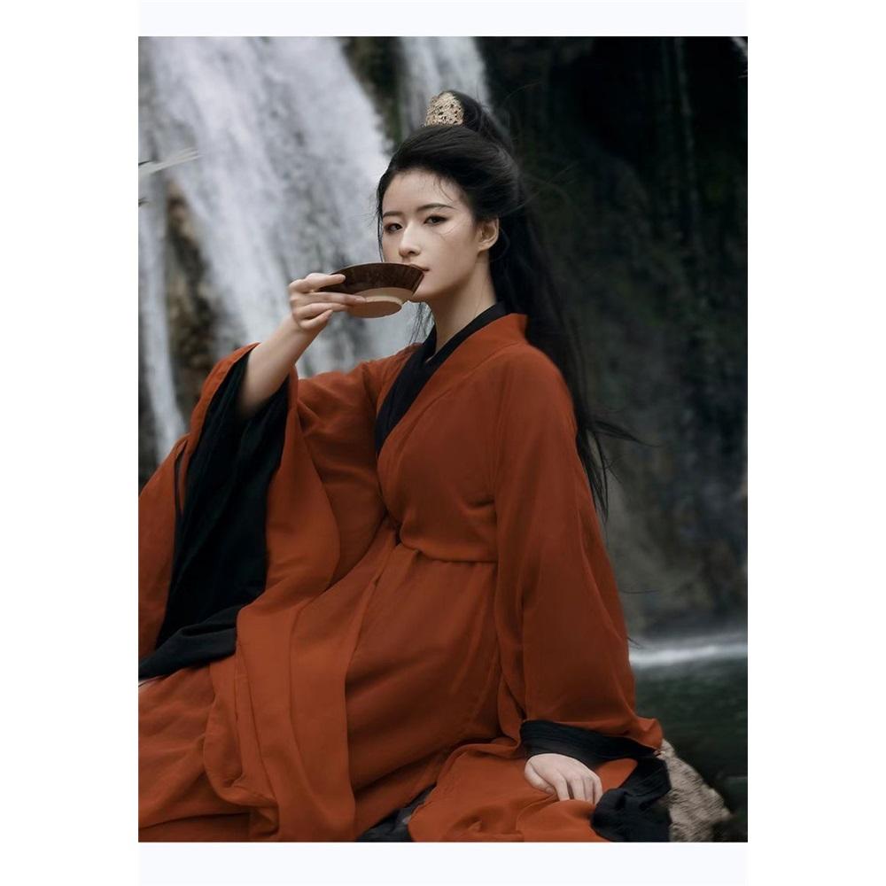 Китайский традиционный ежедневный однотонный костюм Hanfu в стиле династии Вэй и Цзинь Hanfu