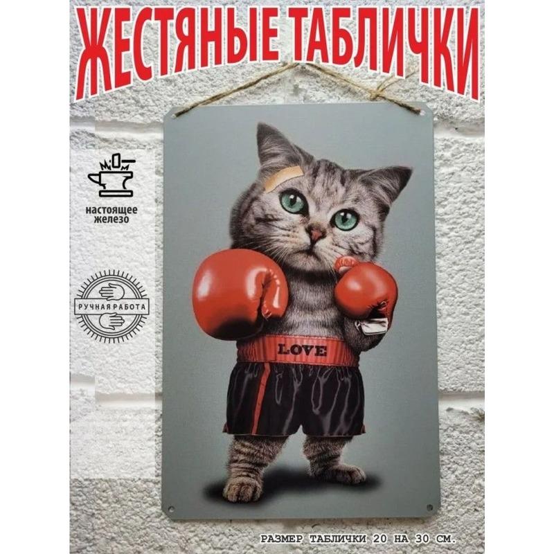 Металлическое настенное искусство с кошками, Знак-плакат для любителя домашних животных