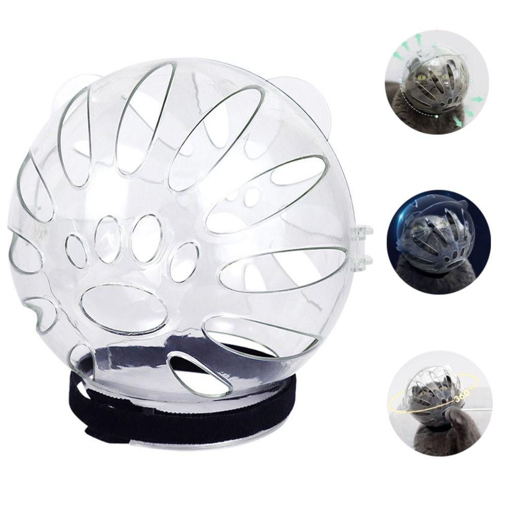 Breathable Pet Grooming Muzzle Mask Anti-bite Space Hood Cat Head Cover Kitten Protective Helmet