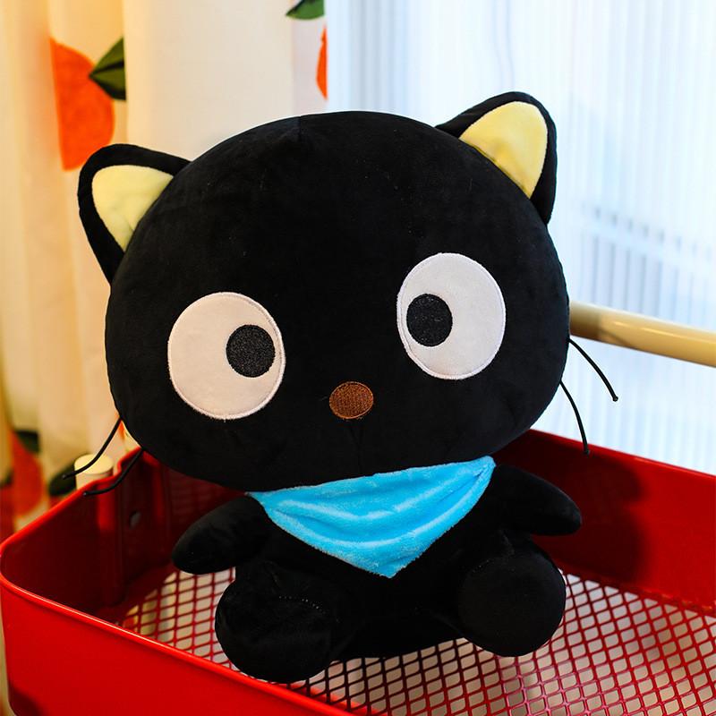 Плюшевая игрушка-кошка Шоколадного цвета с шарфом для детей и коллекционеров