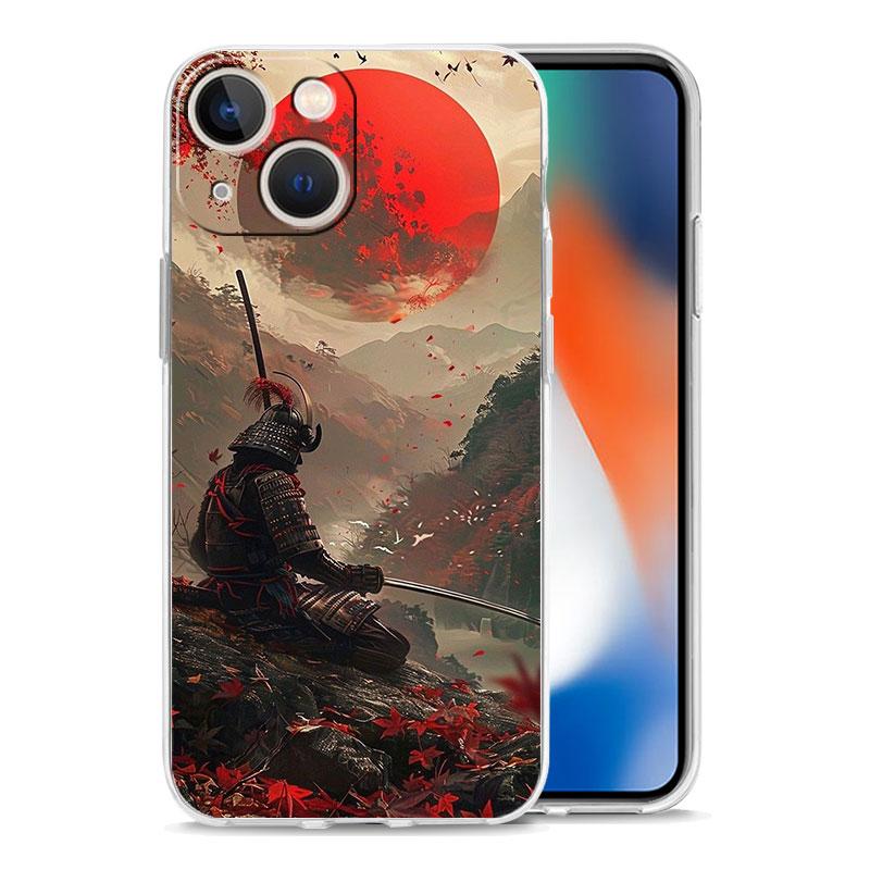 Чехол для iPhone 17 Чехлы iPhone Air 16 15 12 13 14 Pro Max 7 8 Plus 16Pro iPhone11 Чехол Японский Бусидо Самурай