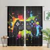 2 Pieces, Colorful Game Controller Curtains - Semi Blackout - Very Suitable for Living Room, Bedroom, Kitchen, Home Decoration