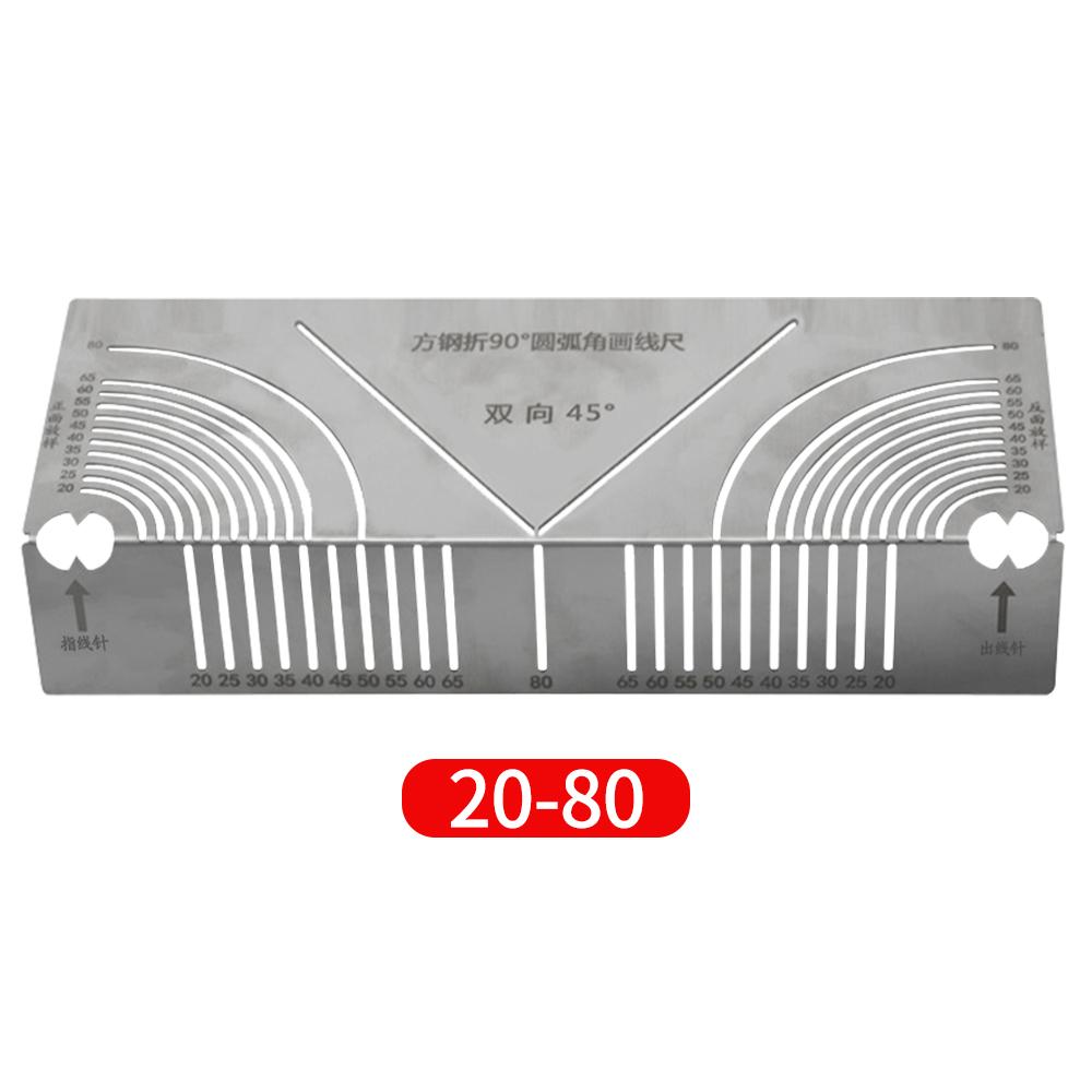 Precision Flex Angle Arc Marking Tool 20-80MM Square Pipe Bend Angle Measuring Ruler Marking Tool Welding Pipe Marking Cutting