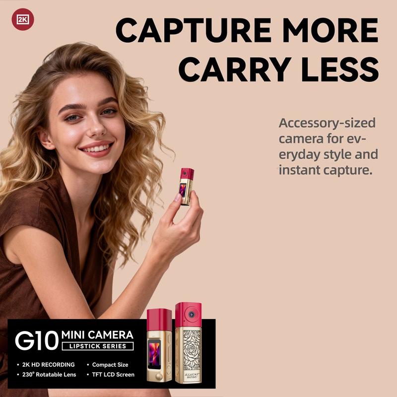 2K Hd Portable Sports Camcorder Thumb Mini Lipstick Camera For Students Outdoor Photography Video Long Battery Keychain