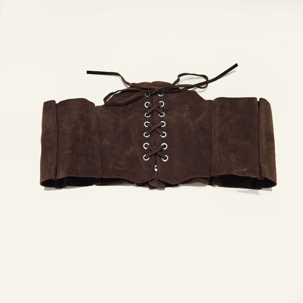 Adjustable Pu Leather Corset PU Leather Western Cowboy Belt Elegant Suede Wide Belt Waistband