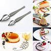 2Pcs Precision Culinary Drawing Decorating Spoons, Stainless Steel Saucier Drizzle Spoons with Tapered Spout for Decorating Plates Dessert (2 Sizes)