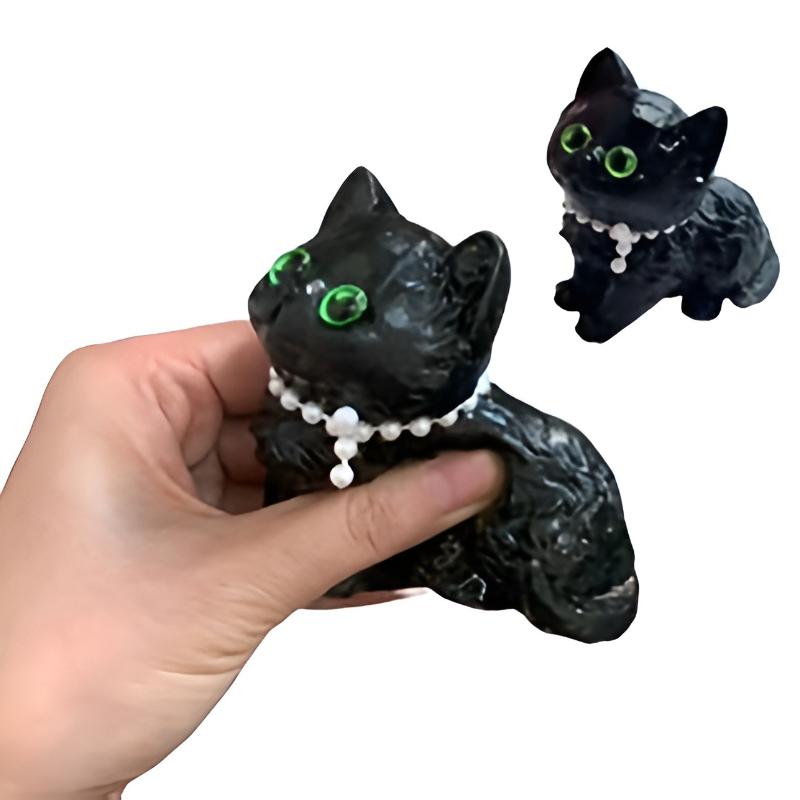 Милая мягкая игрушка-антистресс в виде черного кота, мультяшная игрушка для снятия стресса в виде кота, мягкая желеобразная на ощупь игрушка-антистресс, рождественские подарки для снятия тревоги, игрушки-антистресс