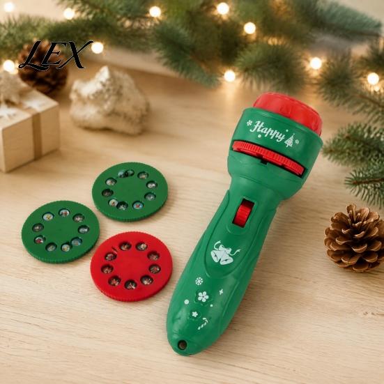 Educational Projector Lamp Kids Christmas Flashlight with 24/32 Patterns, LED Cartoon Projection Torch, Santa Claus Pattern Light Films, Boys