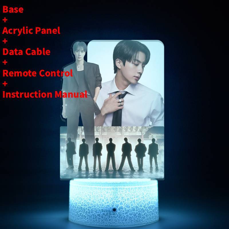 Светодиодный ночник BTS World Tour Comeback Concert с пультом дистанционного управления для декора комнаты и коллекционный подарок