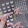 1 шт. светоотражающие блестящие 3D наклейки для ногтей серебряные бабочки звезды любовь сердце фольга блестящие украшения для ногтей маникюр