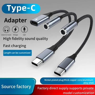PD 60W Type C на 3,5 мм 2-в-1 USB AUX Кабель-конвертер Адаптер разъема для наушников Аудиокабель для наушников Xiaomi Huawei