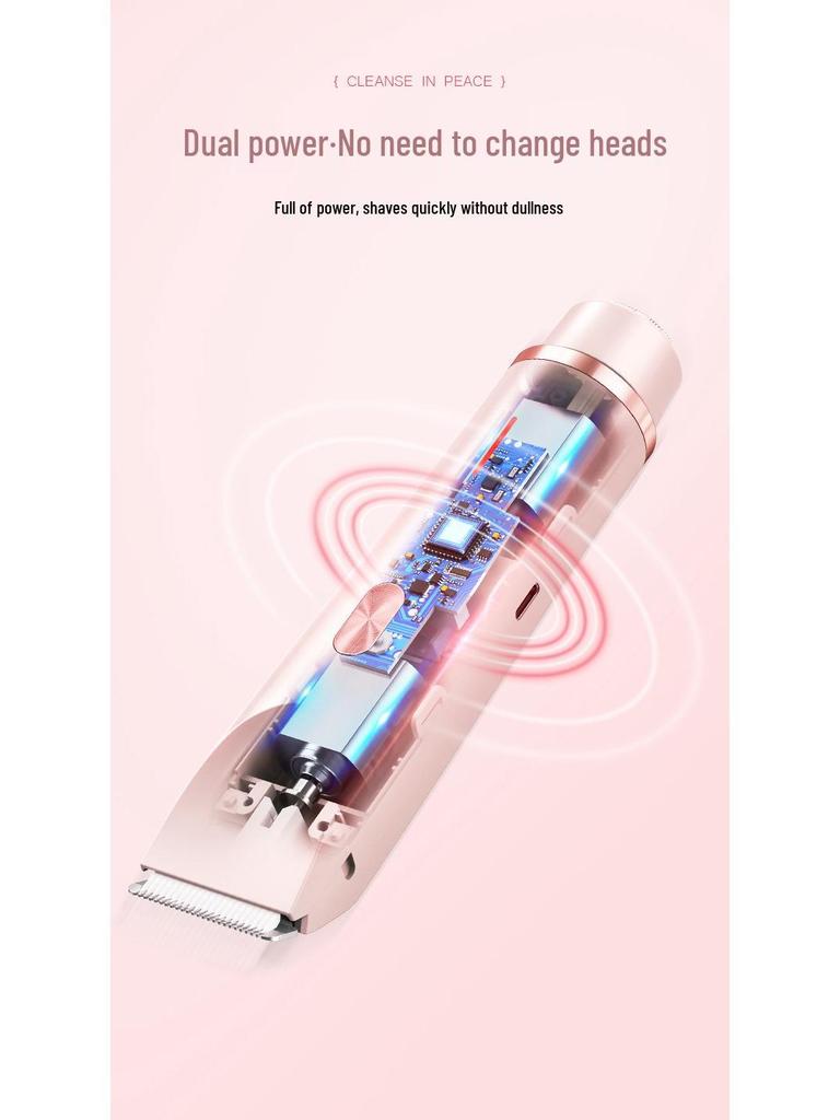 Женская электробритва с двойной головкой: Триммер для чувствительных зон