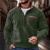 Mens Retro Fleece Sweatshirt With Pocket Color Block Slim Fit Long Sleeve Half Zip Pullover Shirt Trendy