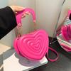 2024 Spring/Summer Women's Heart-Shaped Candy Color Handbag: Sweet & Fashionable Small Bag