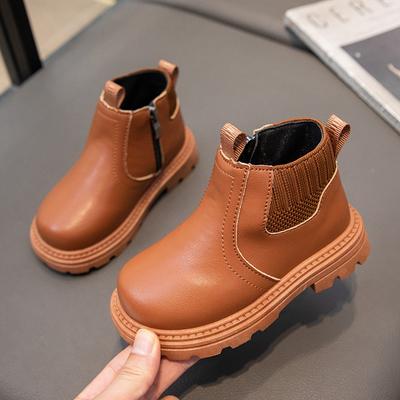 Осенне-зимние новые детские модные британские ботильоны с боковой молнией, красивые ботинки Martin для девочек, мягкая подошва, универсальные модные ботинки