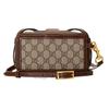 Gucci Vintage Gold Buckle Logo Canvas And Leather Small Box Bag Unisex Shoulder Bag Ebony Brown 614368-92TCG-8563