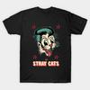 Мужская черная футболка с принтом The Stray Cats Печать на трансферной бумаге без вырезания Хлопковая футболка