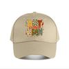 Autumn Vibes Pattern Mix Typography Baseball Cap Fashion Outdoor Sports Sunhat Unisex Snapback Cap Womens