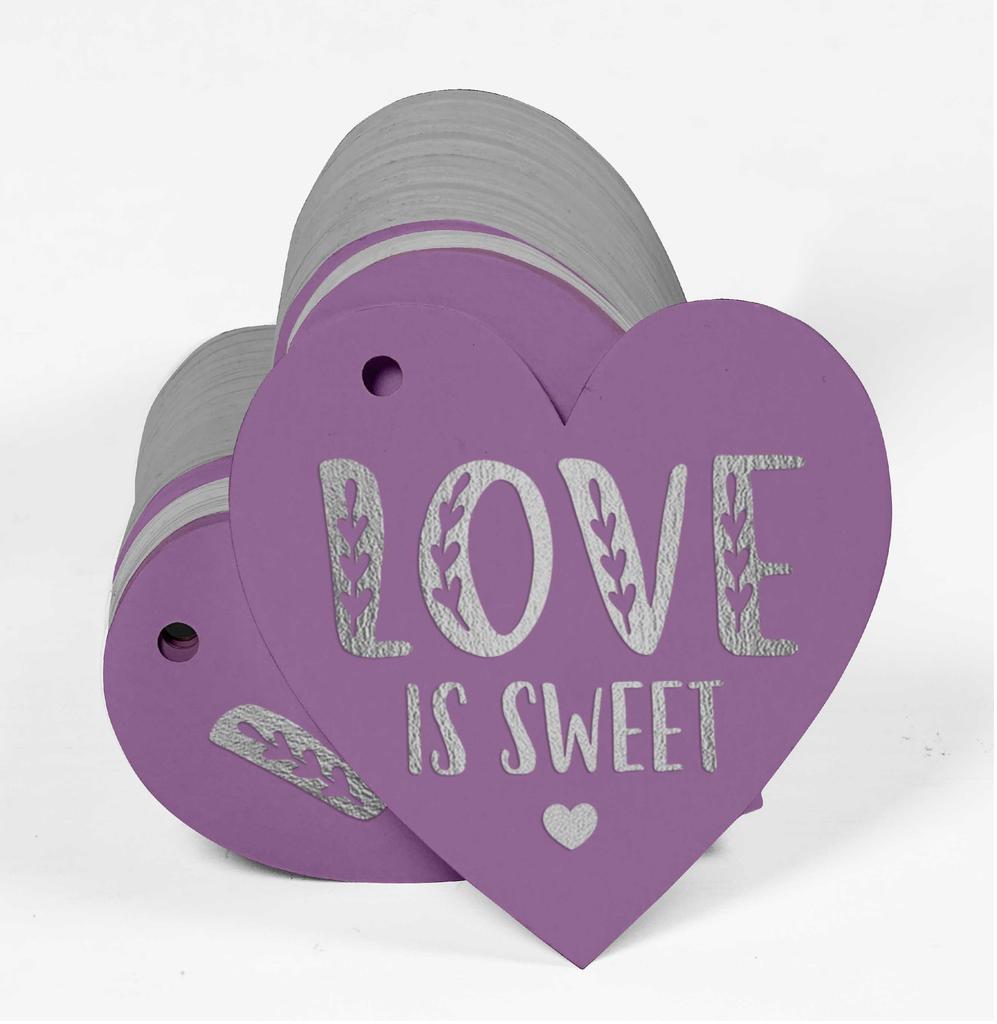 Inkdotpot 100 шт. в упаковке бирка из настоящей серебряной фольги Love Is Sweet на свадьбу