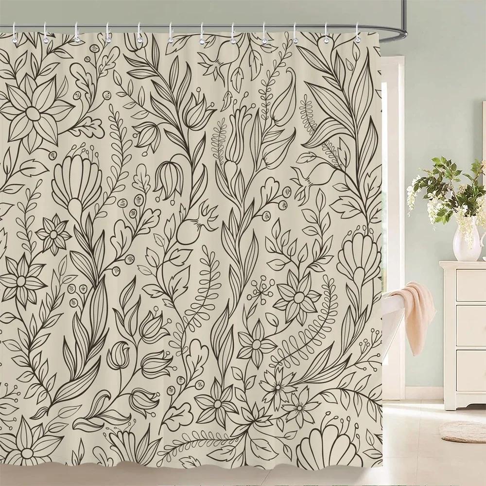 Водонепроницаемые тканевые шторки для душа Листья деревьев Белая береза Ванная комната Большие 240X180 3D-печать Декорация Шторка для душа Занавеска для ванны