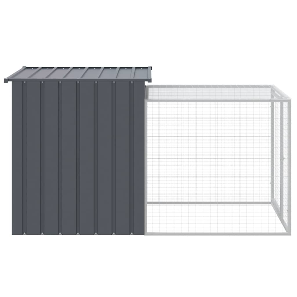 Vidaxl Kurnik Z Wybiegiem, Antracytowy, 110X201X110 Cm, Stal