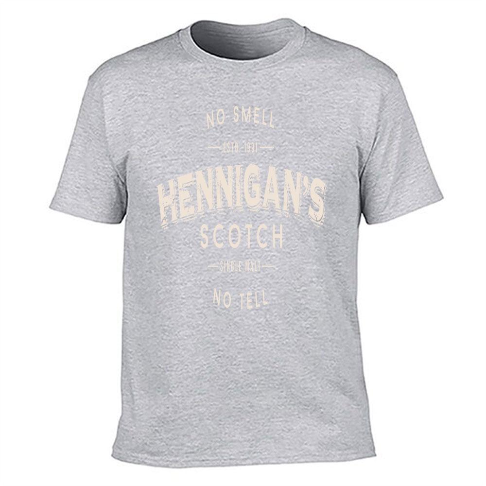 Unisexs Cotton Tshirt Hennigans Scotch No Smell No Tell Single Malt Graphic Print Tee Estd1991 Vintage Style Top