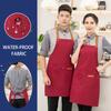Waterproof Apron for Men Women Adjustable Length Waist Tie Multi-Pocket Apron for Kitchen Grill Restaurant Bar Cafe Beauty Salon Nail Studio Uniforms