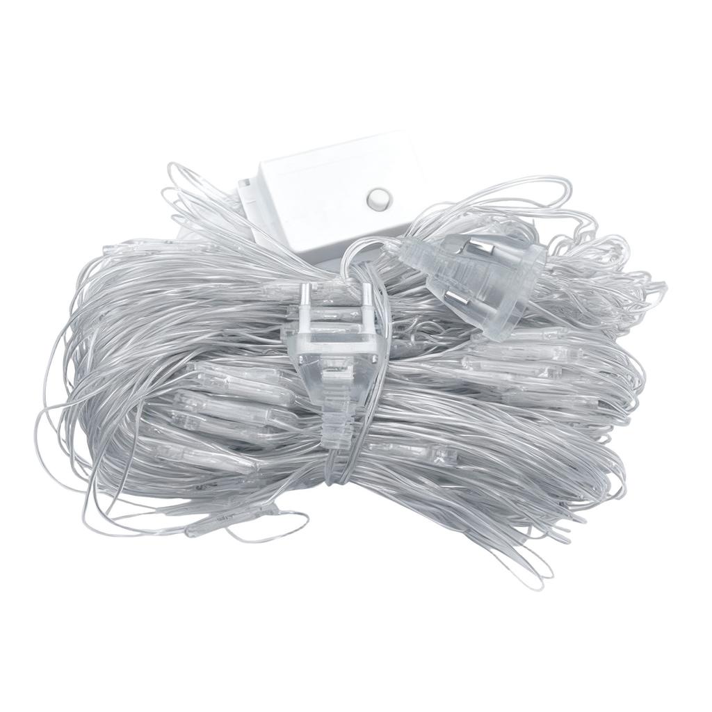 Уличные рождественские сетчатые гирлянды, 6,5 x 6,5 футов, светодиодные сетчатые гирлянды с 8 режимами освещения, соединяемые гирлянды для садовых деревьев и кустарников